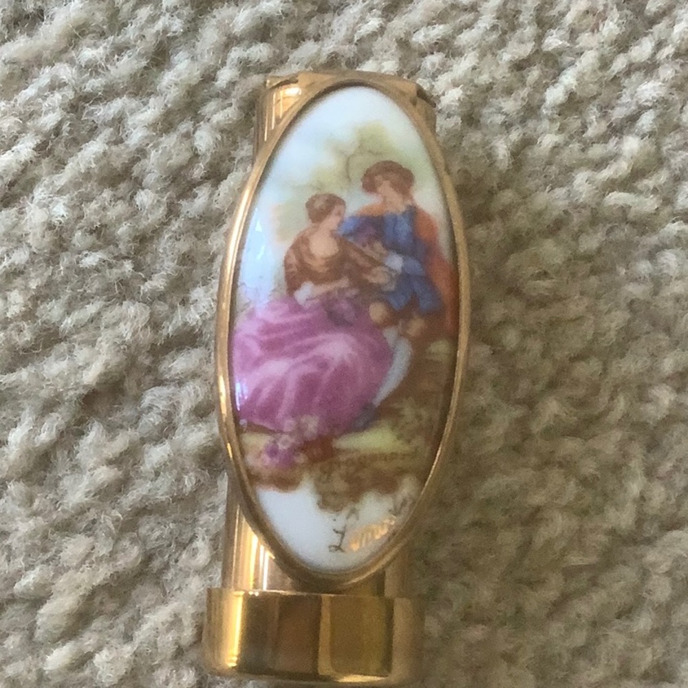 Limoges Vintage Lipstick Holder Gem